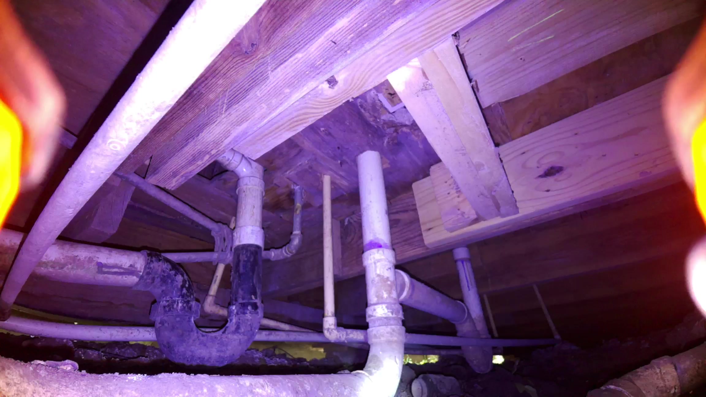 Photo documentation from a crawlspace inspection